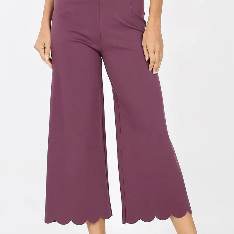 Scalloped Cropped Pant
