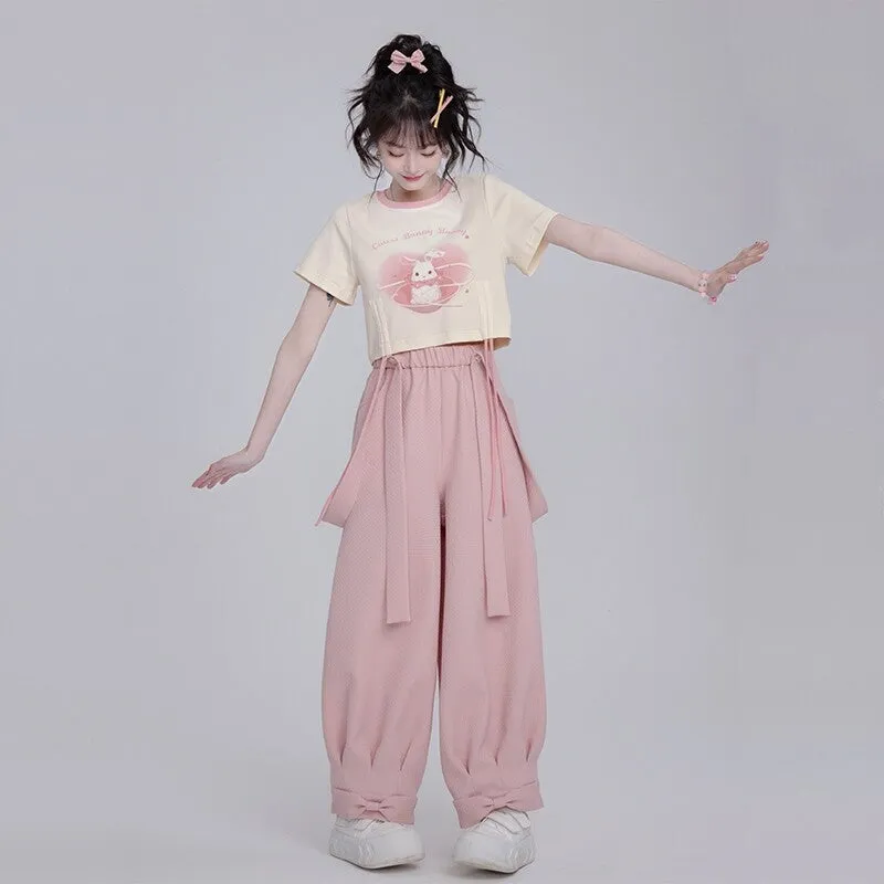 Sweet Pink Bow-Embellished Overalls