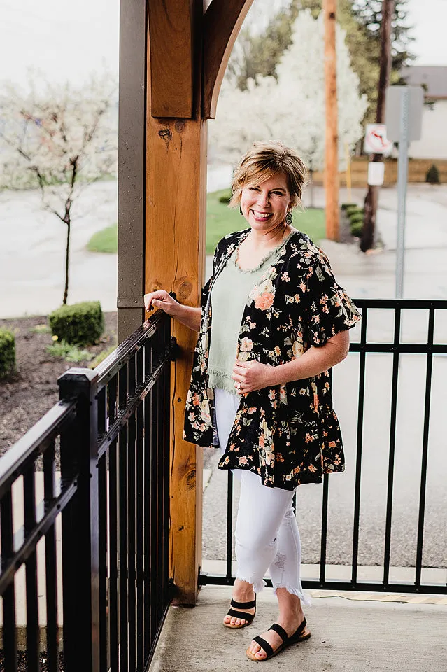 Tiered Floral Kimono