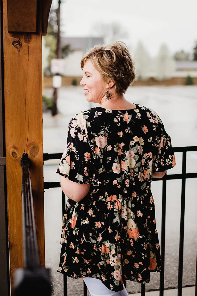 Tiered Floral Kimono