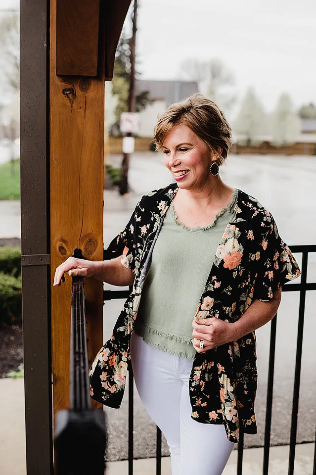 Tiered Floral Kimono
