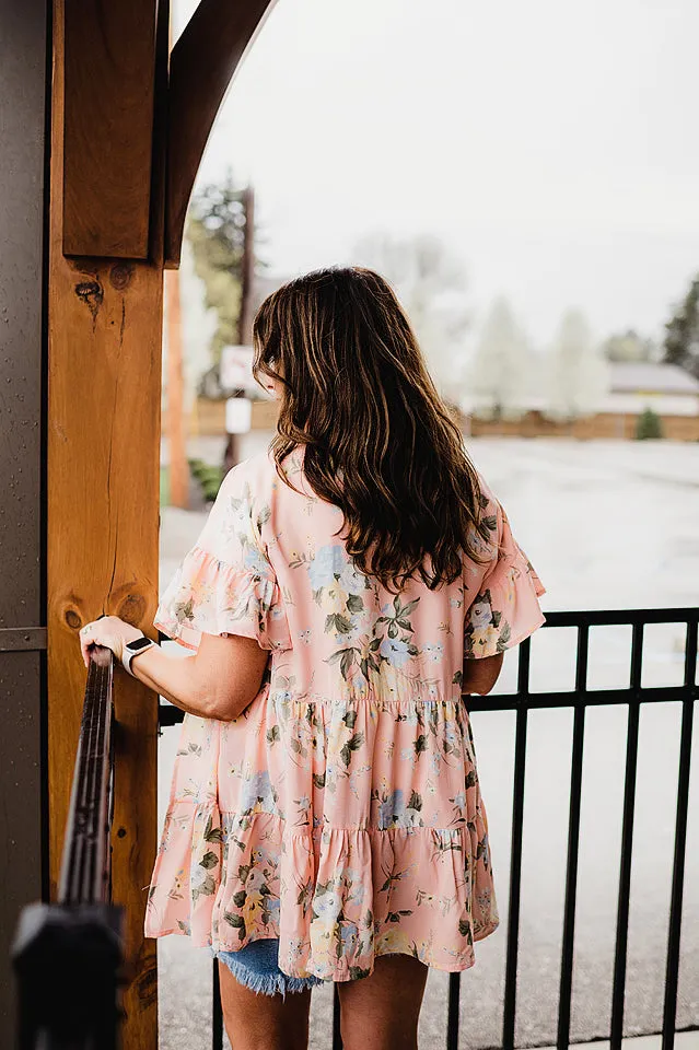 Tiered Floral Kimono