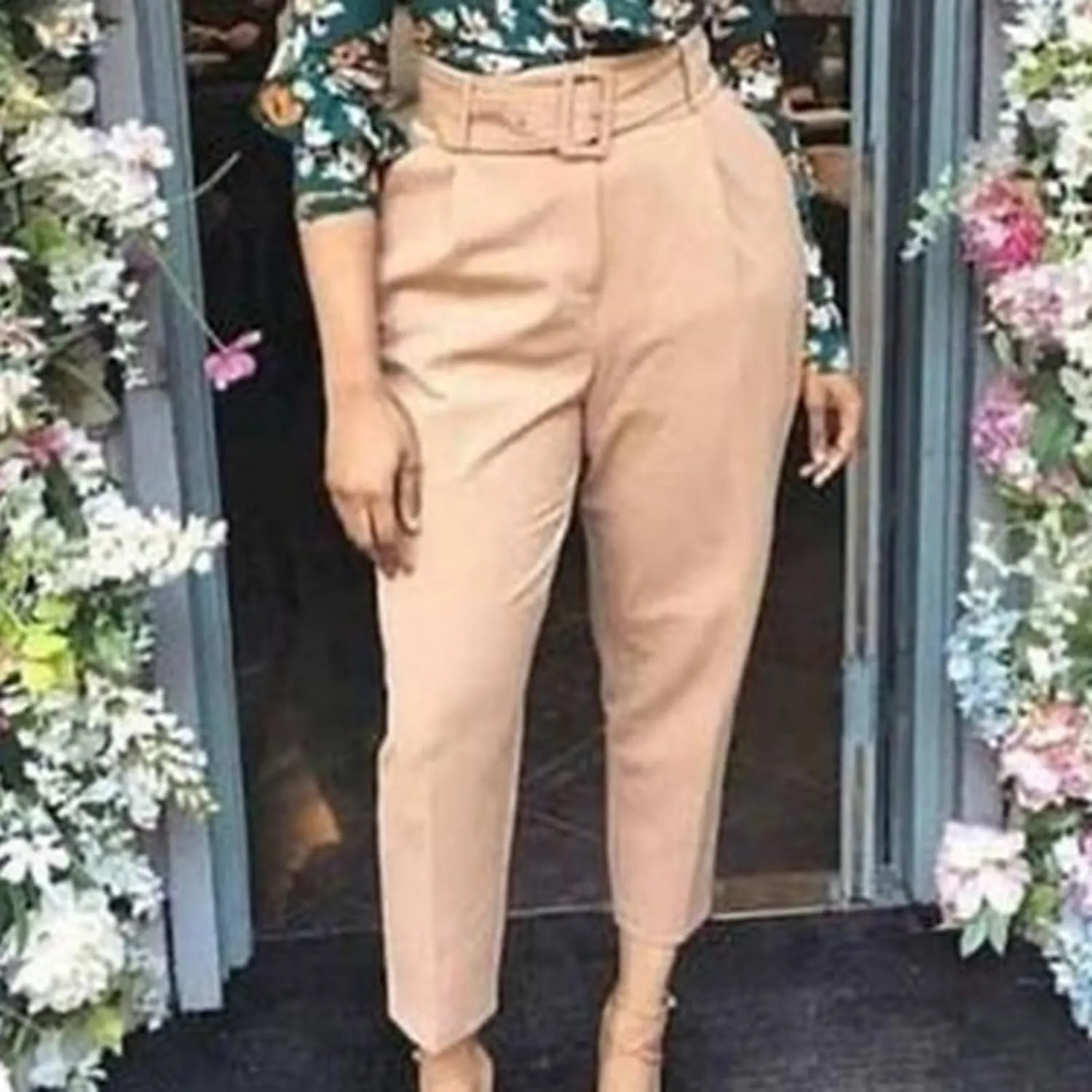 Uillui Dress Suit Pants for Women Business Casual Straight Leg Trouser Dressy High Waist Office Work Pant Slacks with Belted